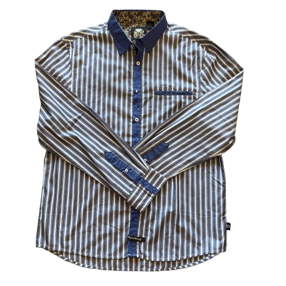 English Laundry Blaque Label Mens XL Blue Striped Shirt